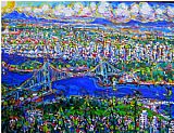 Famous Bridge Paintings - Vancouver Island Lions Gate Bridge